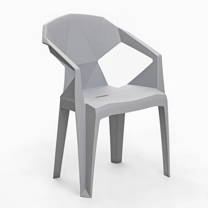 Кресло для сада "Epica" серое, макс. нагрузка 120 кг, 41,5 х 56,5 х 81 см от компании Интернет - магазин Flap - фото 1