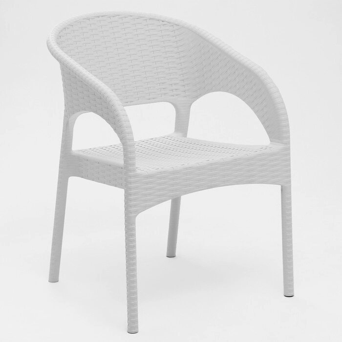 Кресло "RATTAN Ola Dom", белое, 58 х 62 х 80,5 см от компании Интернет - магазин Flap - фото 1