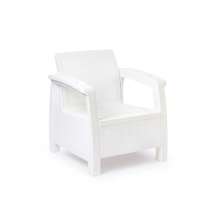 Кресло "Ротанг", с подстаканниками, 73х70х79 см, цвет белый от компании Интернет - магазин Flap - фото 1