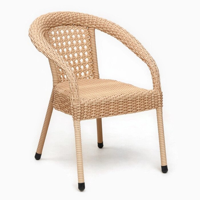 Кресло садовое из искусственного ротанга 60х70х80см коричневое от компании Интернет - магазин Flap - фото 1