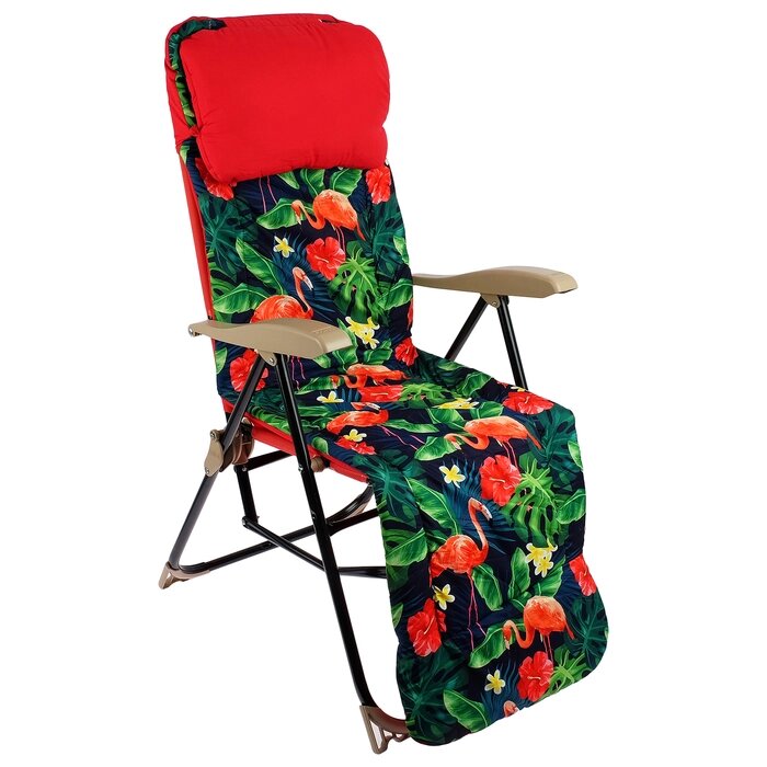 Кресло-шезлонг, 82x59x116 см, принт с фламинго от компании Интернет - магазин Flap - фото 1
