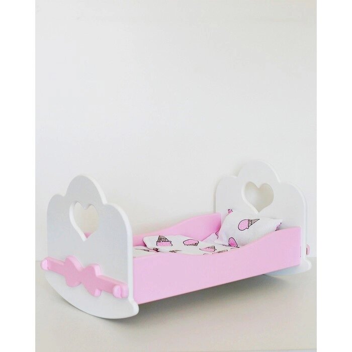 Кроватка качалка «Сердце» с постельным бельём от компании Интернет - магазин Flap - фото 1