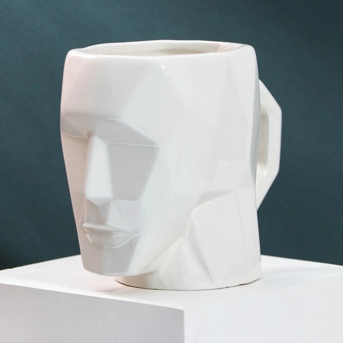 Кружка керамическая «Голова», белая, 500 мл, цвет белый от компании Интернет - магазин Flap - фото 1
