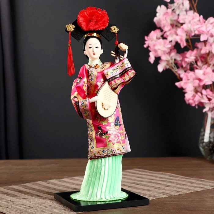 Кукла коллекционная"Китаянка в национ. платье с муз. инструмен. - пипой"МИКС 32х12,5х12,5см от компании Интернет - магазин Flap - фото 1