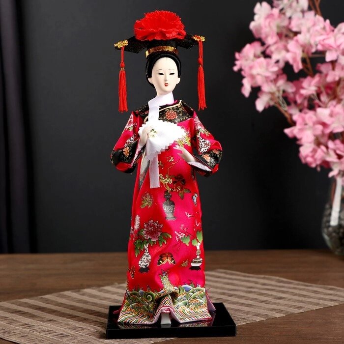 Кукла коллекционная "Китаянка в национальном платье с платочком" 32х12,5х12,5 см от компании Интернет - магазин Flap - фото 1