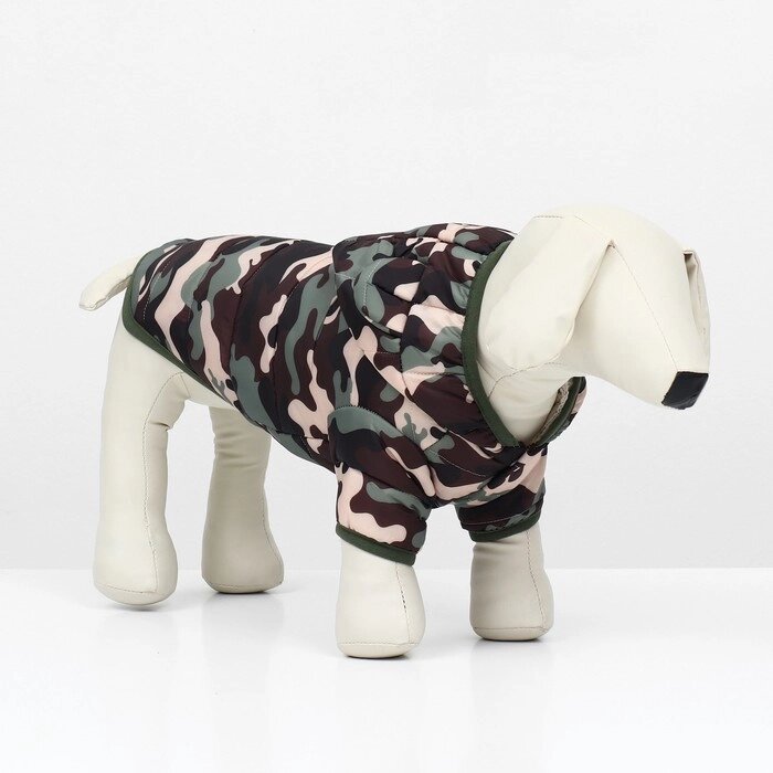 Куртка для собак "Боец" с капюшоном, размер 2ХL (ДС 41, ОГ 54 см), камуфляж от компании Интернет - магазин Flap - фото 1