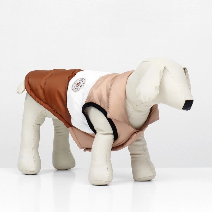 Куртка для собак "Шоколад", размер L (ДС 37, ОГ 50, ОШ 37), бежево-коричневая от компании Интернет - магазин Flap - фото 1