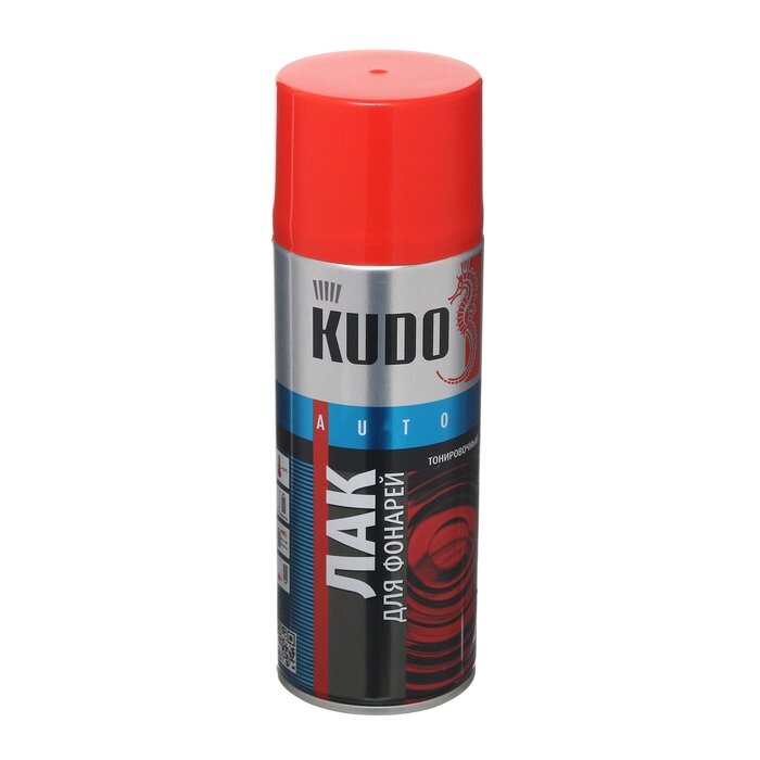 Лак для тонировки фар Kudo красный, акриловый, аэрозоль, 520 мл KU-9022 от компании Интернет - магазин Flap - фото 1