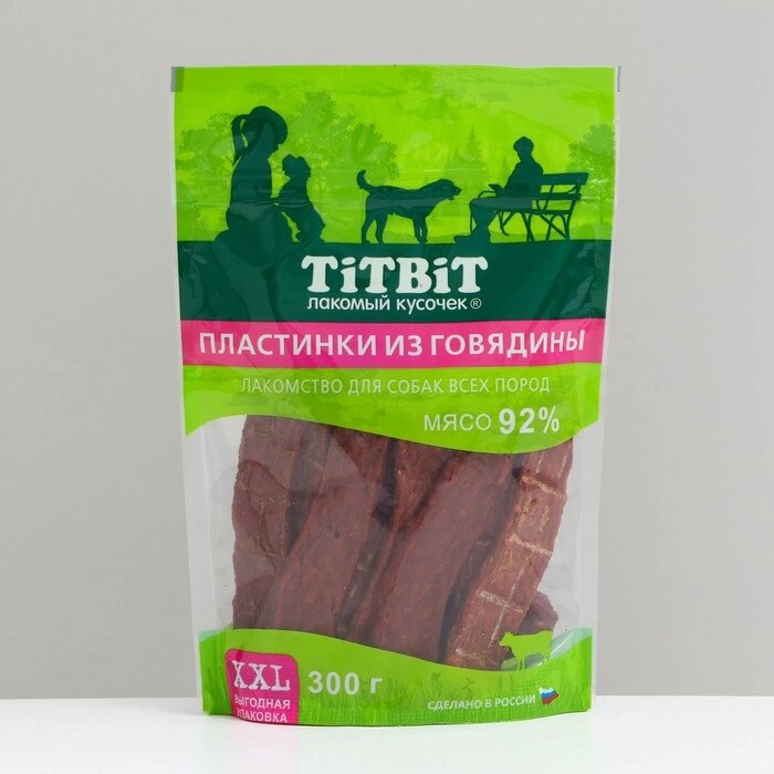 Лакомство TitBit для собак Пластинки из говядины для всех пород, 300 г от компании Интернет - магазин Flap - фото 1