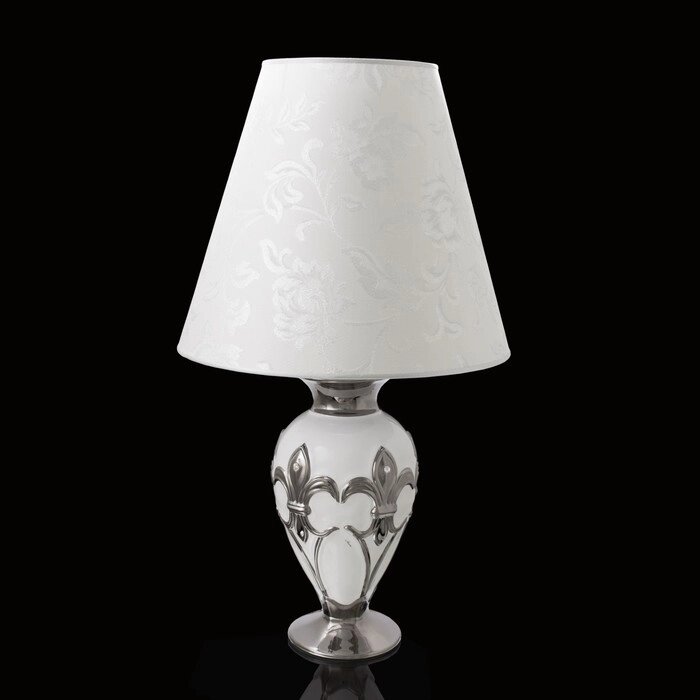 Лампа "Морава", белая с серебром, керамика,17x17xh:35 см от компании Интернет - магазин Flap - фото 1