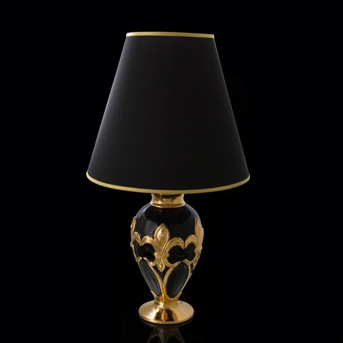 Лампа "Морава", черная с золотом, керамика, 17x17xh:35 см от компании Интернет - магазин Flap - фото 1