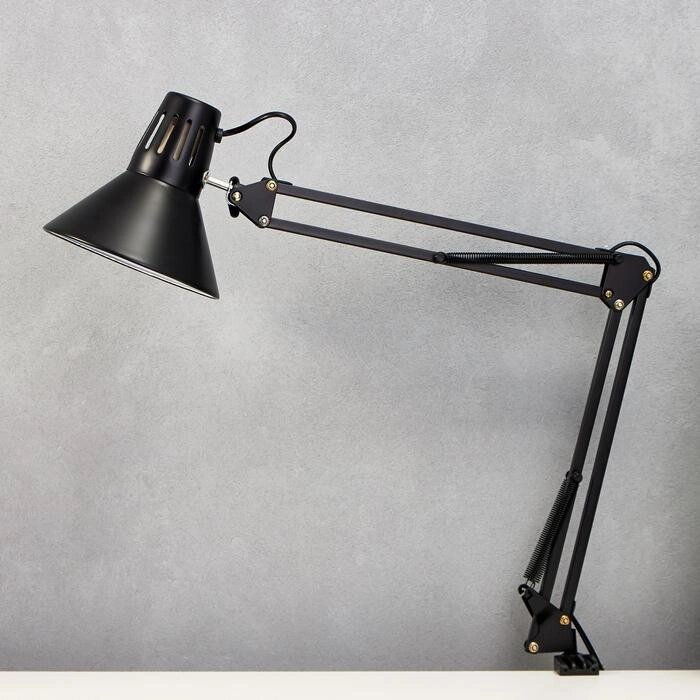 Лампа на зажиме 101 "Сорес, чёрная" E27 40W RISALUX от компании Интернет - магазин Flap - фото 1