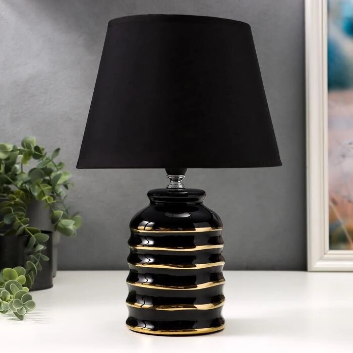 Лампа настольная 16610/1BK E14 40Вт черно-золотой 20х20х32,5 см RISALUX от компании Интернет - магазин Flap - фото 1