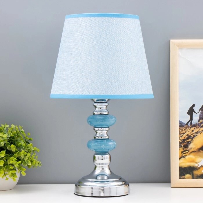 Лампа настольная "Аквамарин" 1x60Вт E27 синий 22х22х42 см RISALUX от компании Интернет - магазин Flap - фото 1