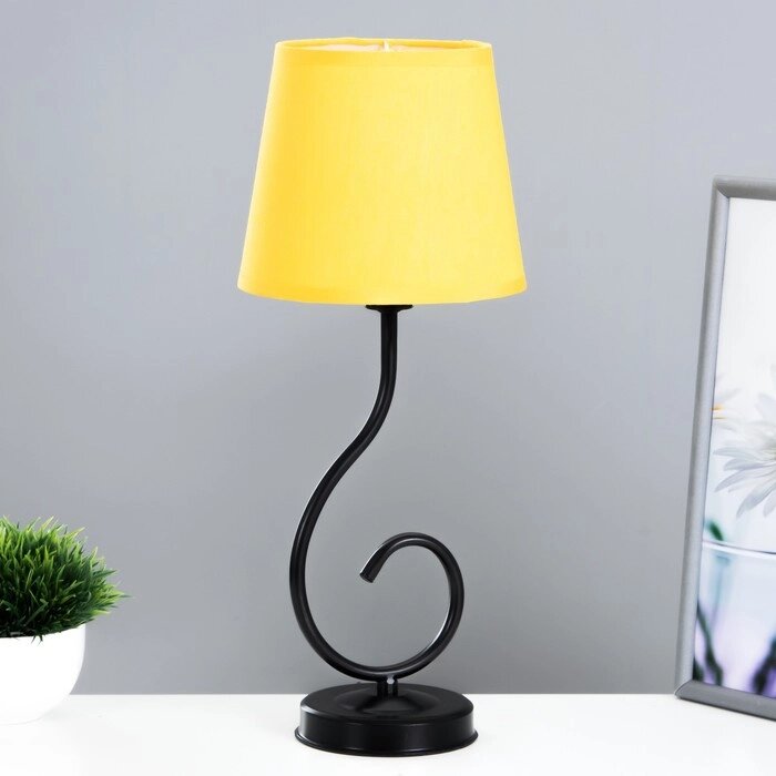 Лампа настольная Буржуа 1х15Вт Е14 16х16х40см черный/желтый RISALUX от компании Интернет - магазин Flap - фото 1