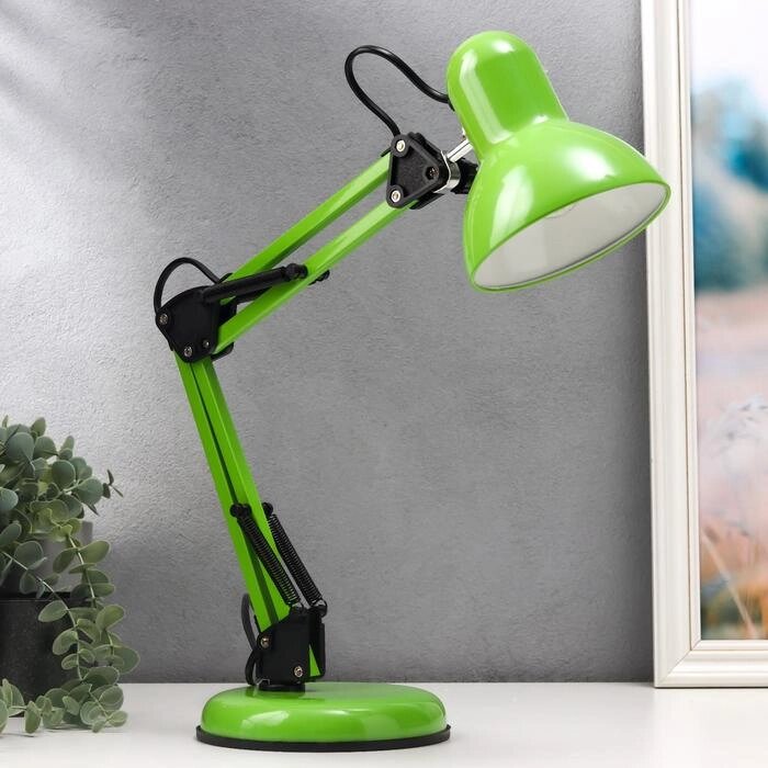 Лампа настольная Е27, h=55 см, шарнирная, на подставке (220В) зеленая RISALUX от компании Интернет - магазин Flap - фото 1