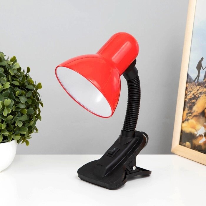 Лампа настольная Е27, с выкл. на зажиме (220В) красная (108В) RISALUX от компании Интернет - магазин Flap - фото 1