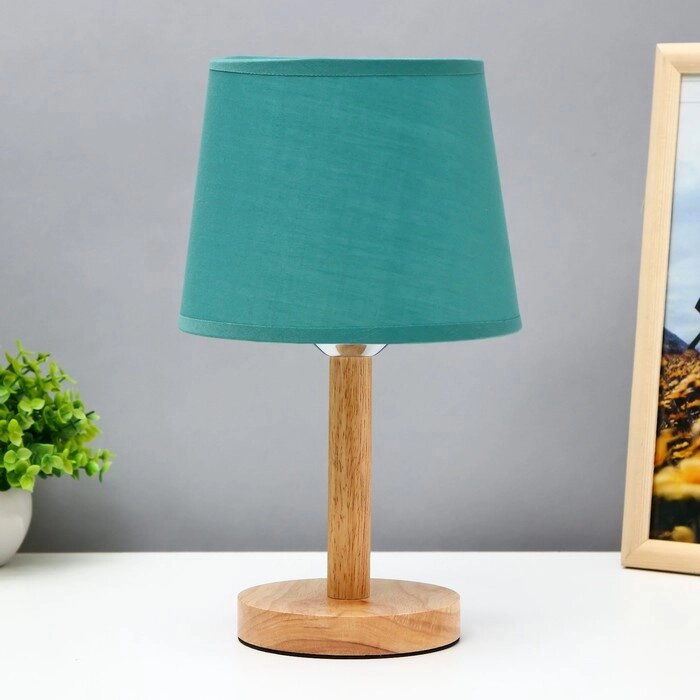 Лампа настольная "Эко" 1х40Вт Е27 светлое дерево-зеленый 18х18х29,5 см RISALUX от компании Интернет - магазин Flap - фото 1