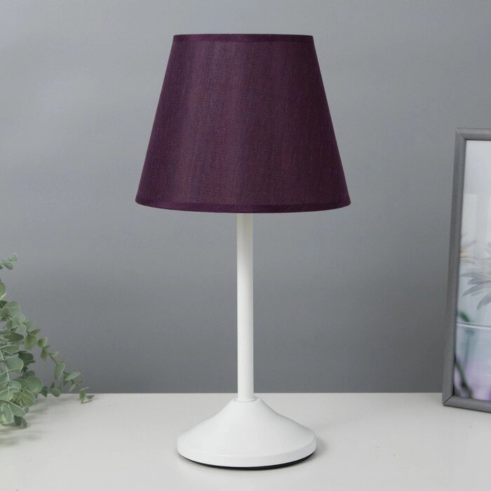 Лампа настольная "Элеонора" 1х15Вт Е27 белый/фиолетовый 22х22х42см RISALUX от компании Интернет - магазин Flap - фото 1