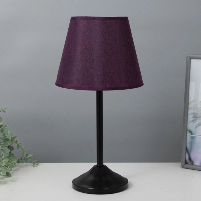 Лампа настольная "Элеонора" 1х15Вт Е27 черный/фиолетовый 22х22х42см RISALUX от компании Интернет - магазин Flap - фото 1