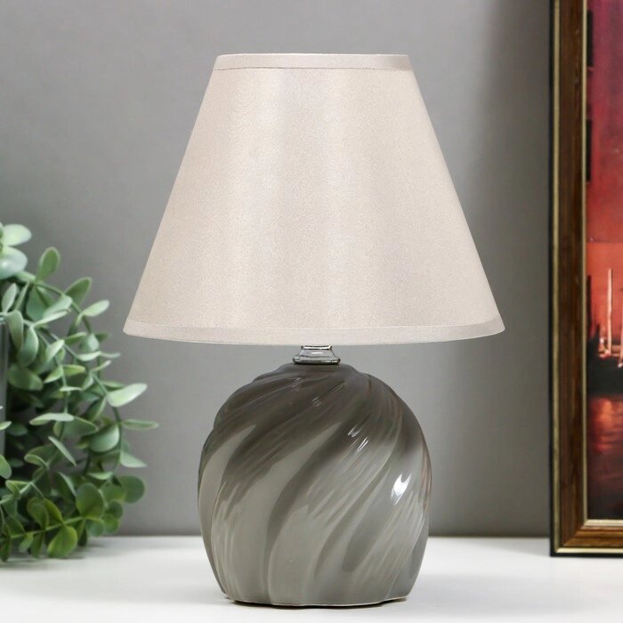 Лампа настольная керамика "Кадди" 1хE14 40Вт серый 18х18х27 см RISALUX от компании Интернет - магазин Flap - фото 1