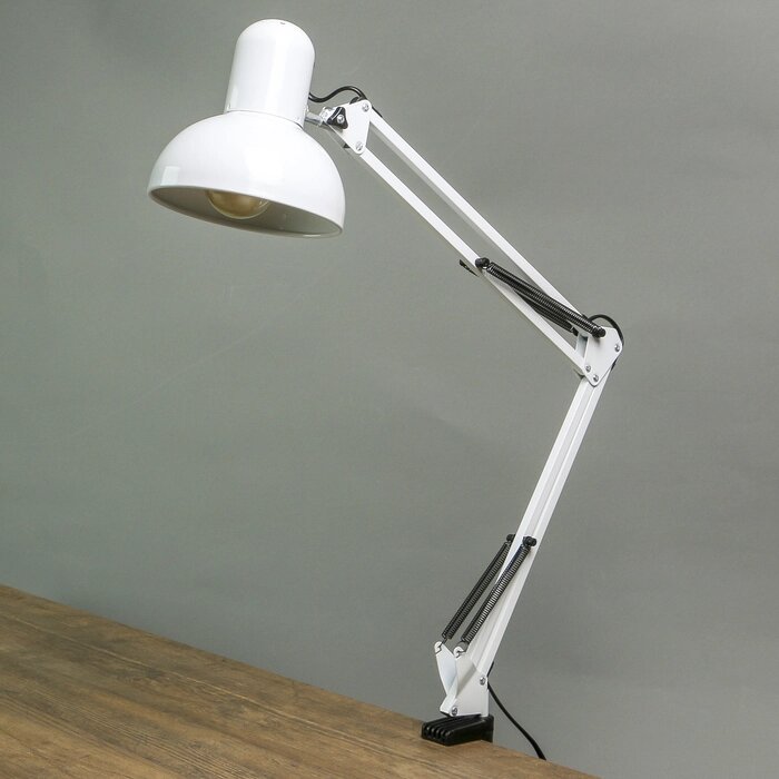 Лампа настольная на шарнире 800 "Крус, белая" E27 40W RISALUX от компании Интернет - магазин Flap - фото 1