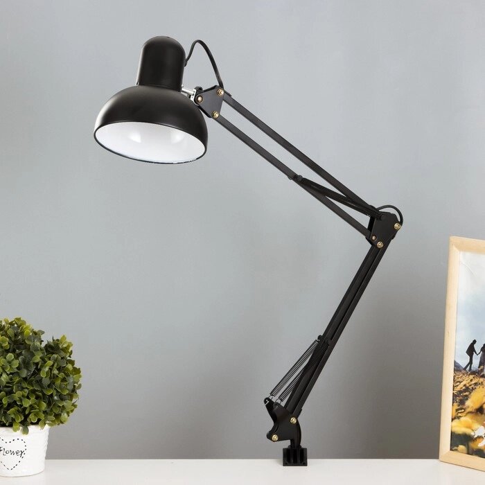 Лампа настольная на шарнире 800 "Крус, чёрная" E27 40W RISALUX от компании Интернет - магазин Flap - фото 1