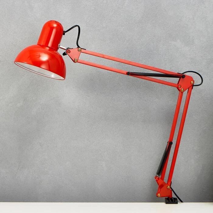 Лампа настольная на шарнире 800 "Крус, красная" E27 40W RISALUX от компании Интернет - магазин Flap - фото 1