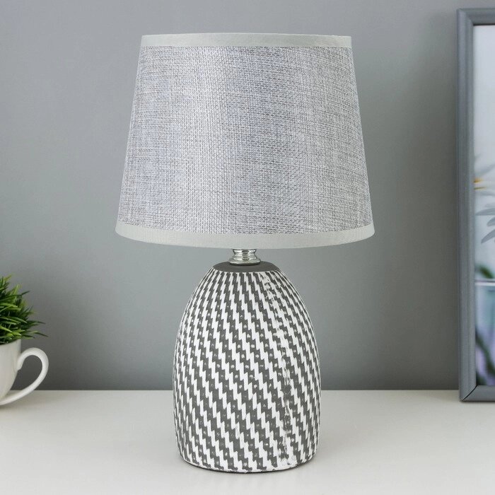 Лампа настольная с абажуром "Рабица серый" Е14 18х18х29 см RISALUX от компании Интернет - магазин Flap - фото 1