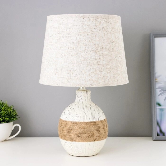 Лампа настольная с абажуром "Шпагат серый" Е14 23х23х34 см от компании Интернет - магазин Flap - фото 1