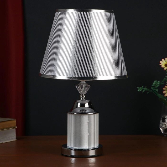 Лампа настольная с подсветкой LED  58080/1 E27 40Вт хром 25х25х41см RISALUX от компании Интернет - магазин Flap - фото 1