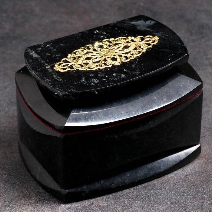 Ларец "Кружева", 12,5х8х8 см, натуральный камень, змеевик от компании Интернет - магазин Flap - фото 1
