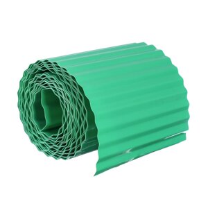 Лента бордюрная, 0.2 9 м, толщина 0.6 мм, пластиковая, гофра, зелёная, Greengo