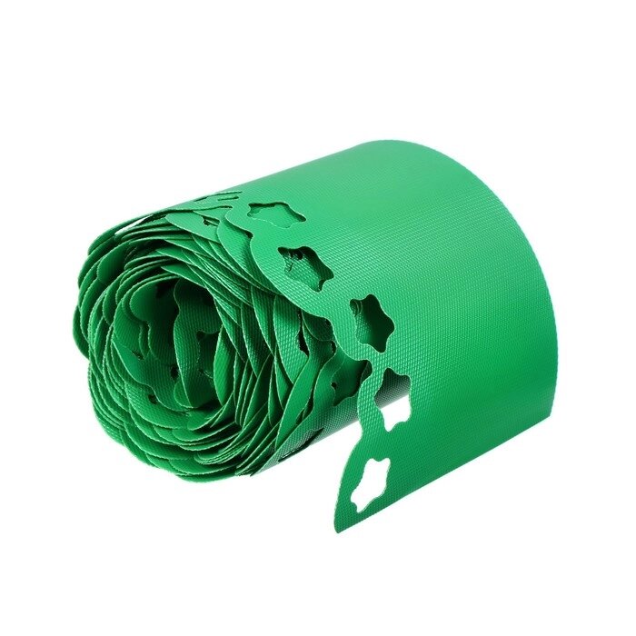 Лента бордюрная, 0.2  9 м, толщина 1.2 мм, пластиковая, фигурная, зелёная от компании Интернет - магазин Flap - фото 1