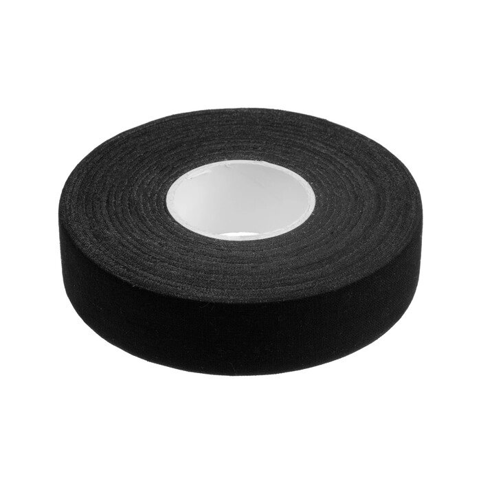 Лента клейкая ТУНДРА, тканевая, хоккейная, черная, 300 мкм, 24 мм х 25 м от компании Интернет - магазин Flap - фото 1