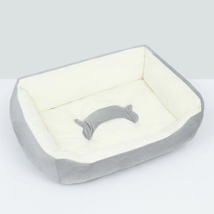 Лежанка-диван для животных"Косточка", 50 х 40 х 15, серо-белая от компании Интернет - магазин Flap - фото 1