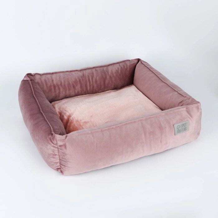 Лежанка для кошек и собак велюровая Pet Lab, 45 х 40 х 15 см, розовая от компании Интернет - магазин Flap - фото 1