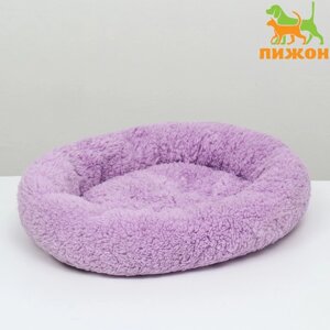 Лежанка для собак и кошек "Уют", мягкий мех, 50 х 42 х 11 см, фиолетовая