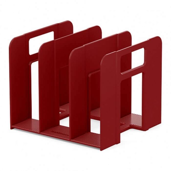 Лоток для бумаг вертикальный, 3 отделения, ErichKrause Techno Marsala, красный от компании Интернет - магазин Flap - фото 1