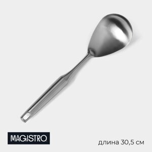 Ложка гарнирная из нержавеющей стали Magistro, 30,58 см, Luxe, цвет серебряный