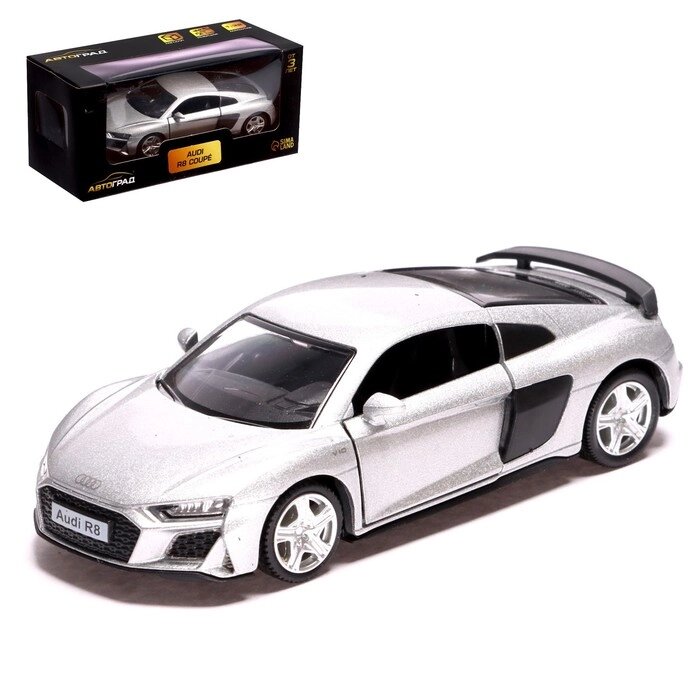 Машина металлическая AUDI R8 COUPE, 1:32, инерция, открываются двери, цвет серый от компании Интернет - магазин Flap - фото 1