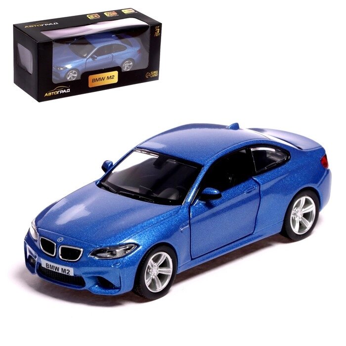 Машина металлическая BMW M2 COUPE, 1:32, инерция, открываются двери, цвет синий от компании Интернет - магазин Flap - фото 1