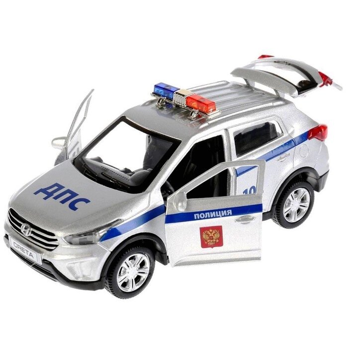 Машина металлическая Hyundai Creta «Полиция», 12 см, световые и звуковые эффекты, открываются двери от компании Интернет - магазин Flap - фото 1