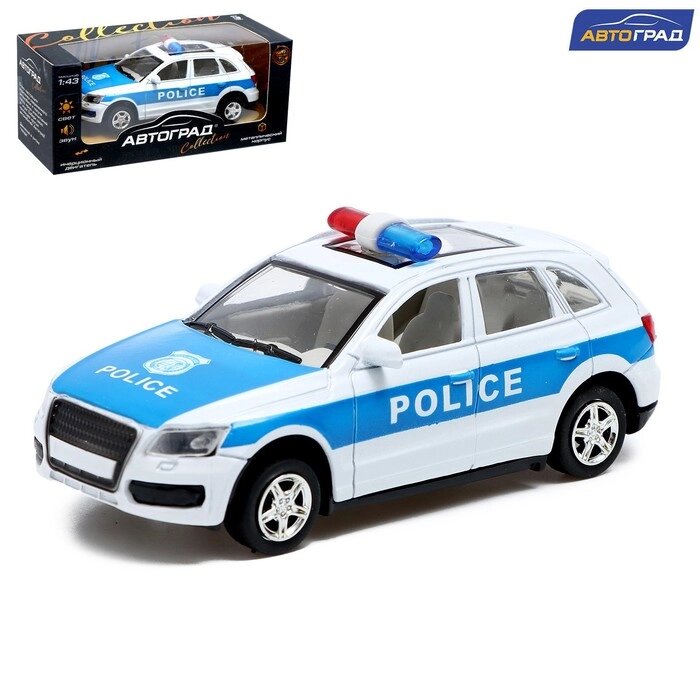 Машина металлическая «Полицейский джип», инерционная, свет и звук, масштаб 1:43 от компании Интернет - магазин Flap - фото 1