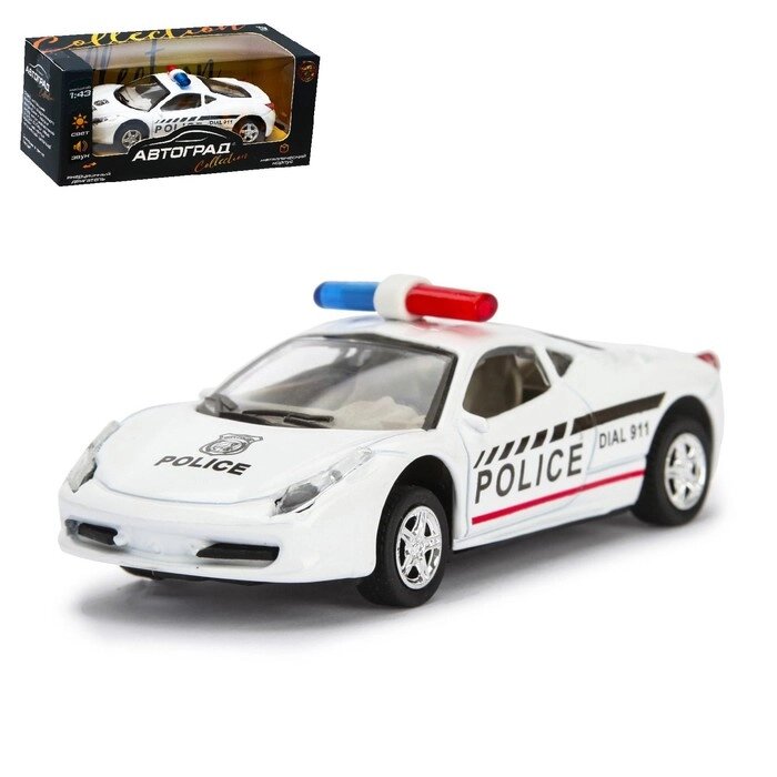 Машина металлическая «Полиция», инерционная, свет и звук, масштаб 1:43 от компании Интернет - магазин Flap - фото 1