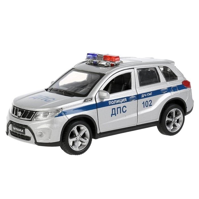 Машина металлическая «Suzuki Vitara полиция», 12 см, открываются двери и багажник, цвет серебристый от компании Интернет - магазин Flap - фото 1