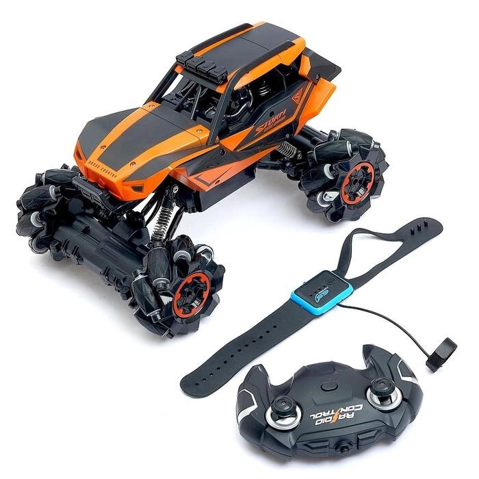 Машина радиоуправляемая «Джип-акробат», 4WD, с управлением жестами, работает от аккумулятора, цвет оранжевый от компании Интернет - магазин Flap - фото 1