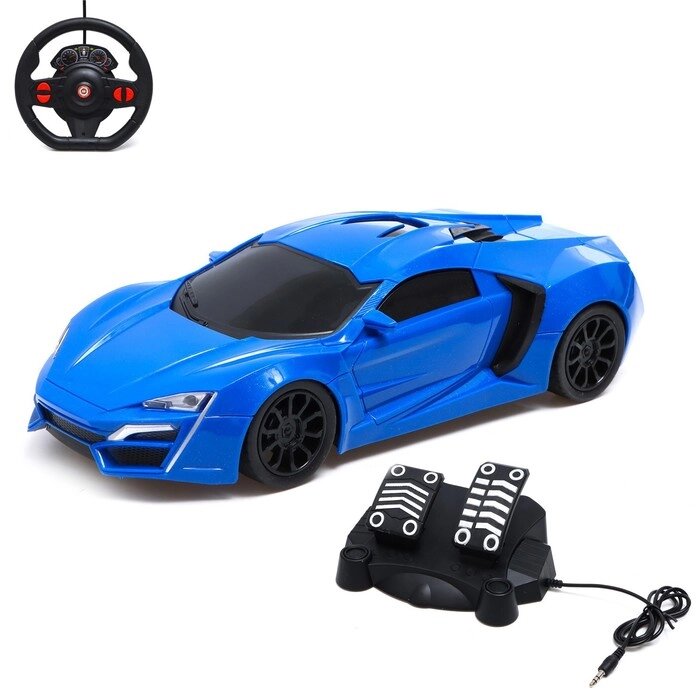 Машина радиоуправляемая «Купе», в комплекте педали и руль, работает от батареек, цвет синий от компании Интернет - магазин Flap - фото 1