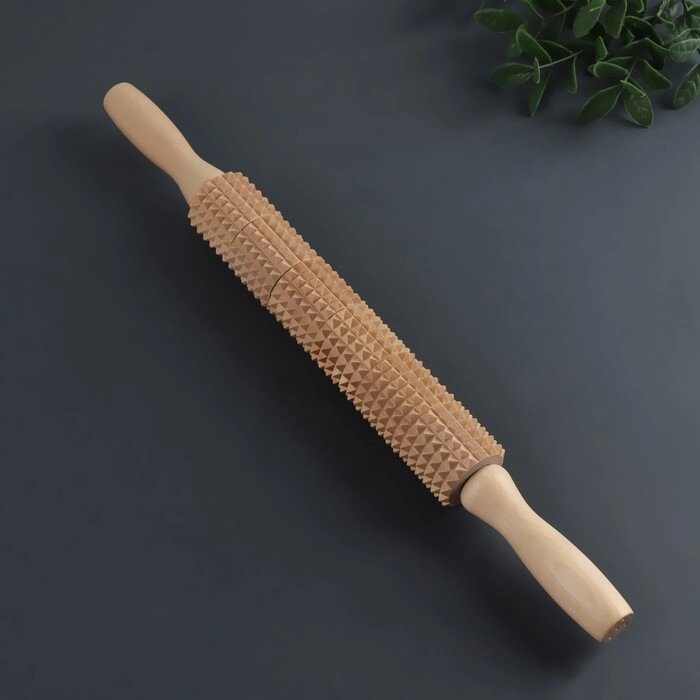 Массажёр «Скалка» для спины, d = 4  42 см, деревянный, с шипами от компании Интернет - магазин Flap - фото 1