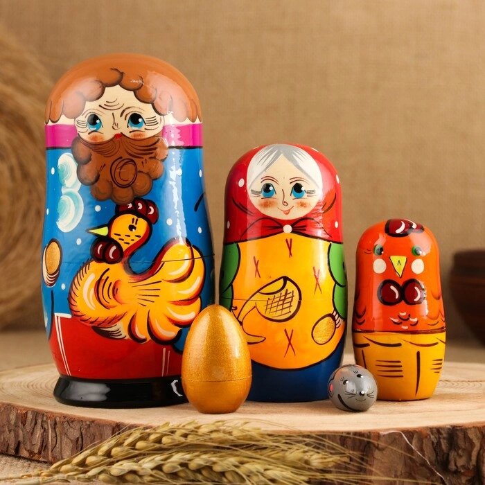 Матрёшка «Курочка Ряба», сюжетная, 5 кукольная, 13,5 - 15 см., микс от компании Интернет - магазин Flap - фото 1